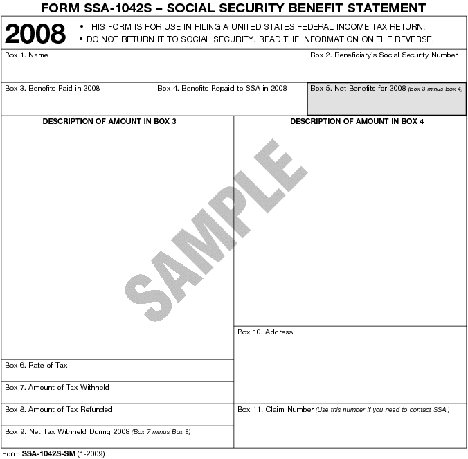 Form SSA-1042S--Social Security Benefit Statement 2008