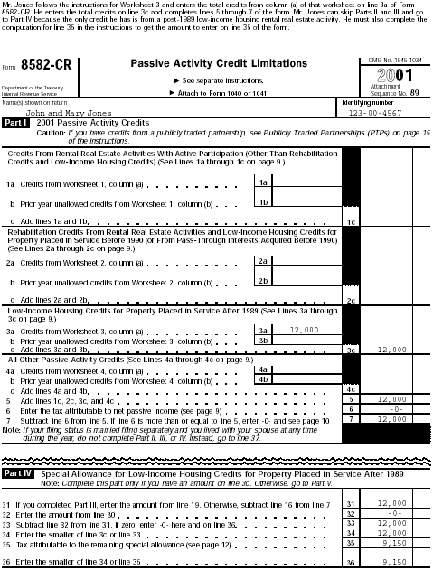 Jones example Form 8582-CR
