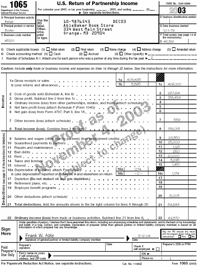 Form 1065 page 1