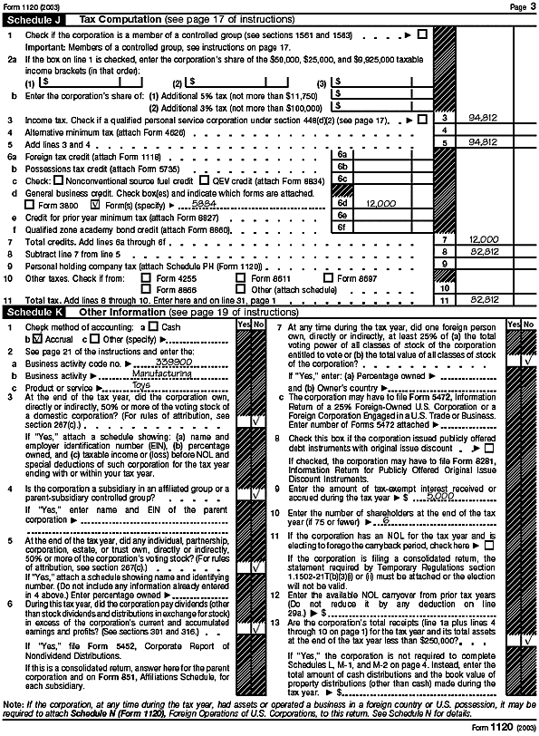 Form 1120, page 3