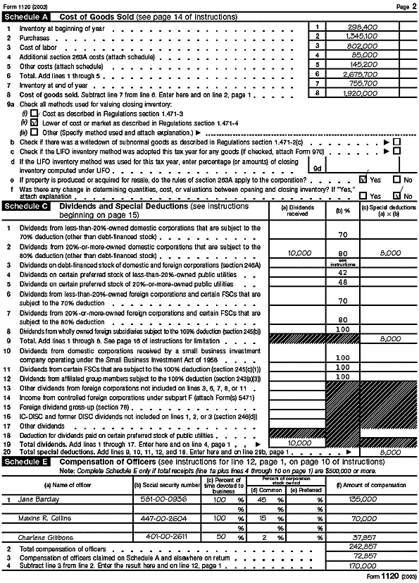 Form 1120, page 1.