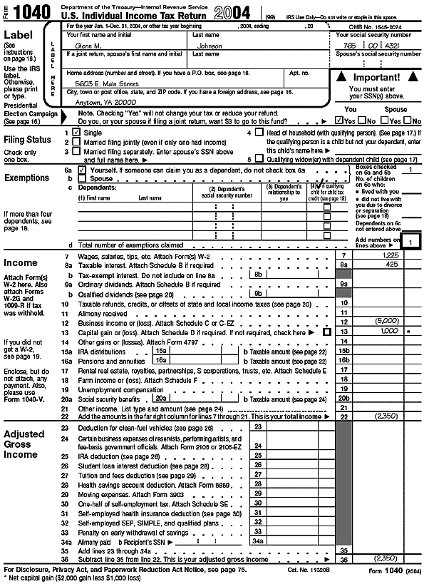 Form 1040, page 1