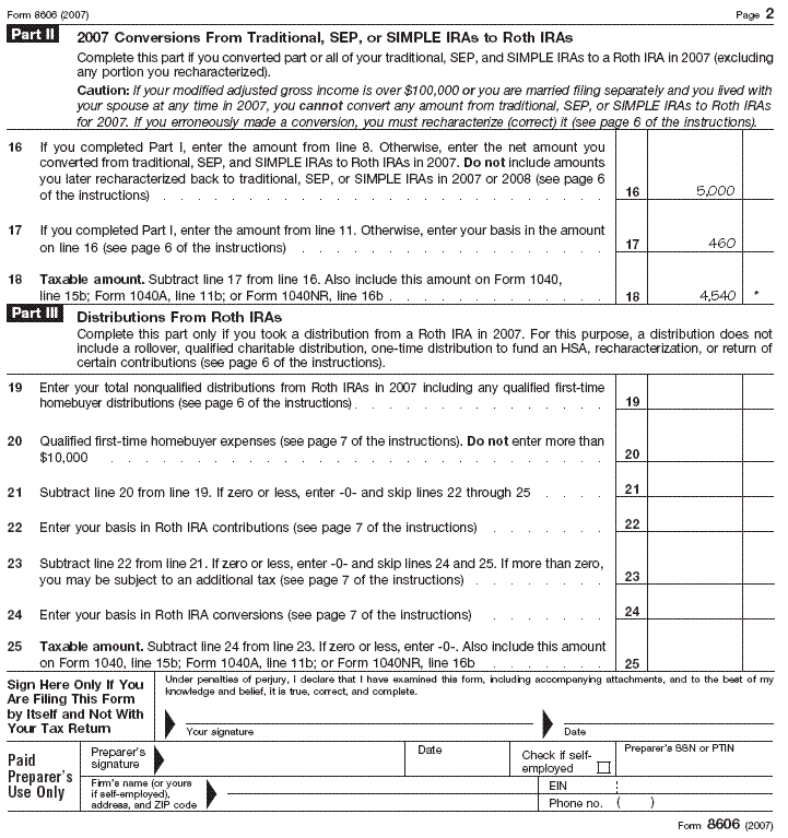 Form 8606 - Page 2 - Rose Green