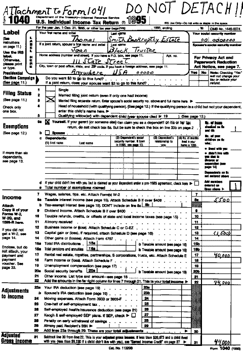 Sample Form 1040 - page 1