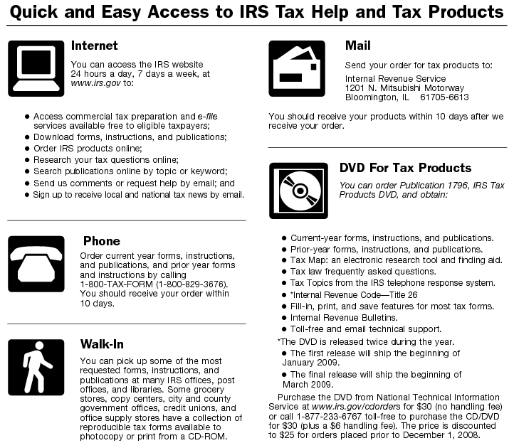 Quick and Easy Access to IRS Tax Help and Tax Products