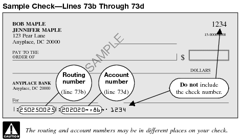 Sample Check—Lines 73b Through 73d