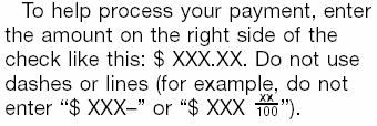To help us process your payment paragraph