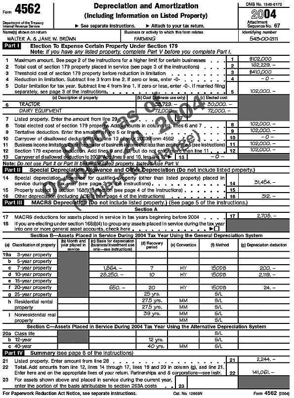 Form 4562 - page 1