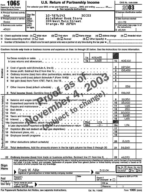 Form 1065 page 1