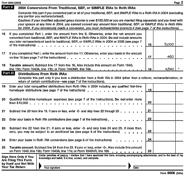 Form 8606 - Page 2 - Rose Green