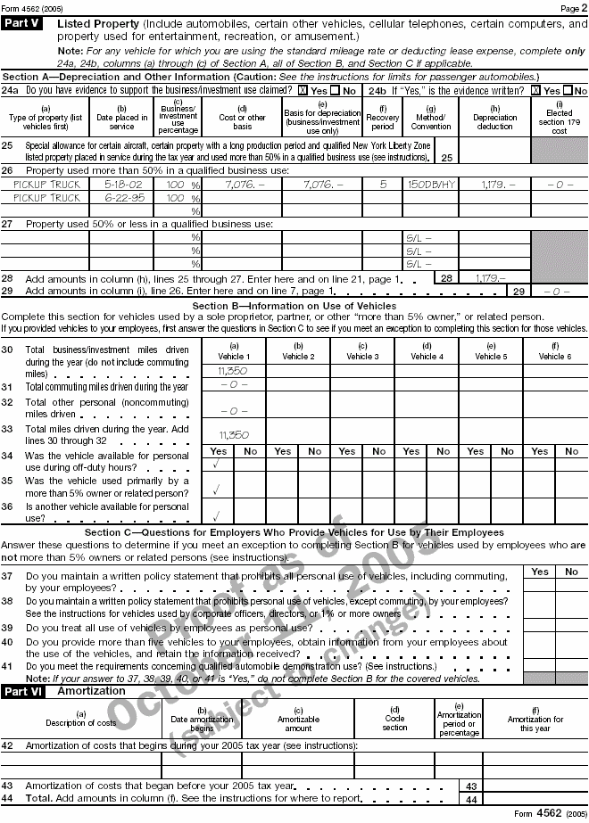 Form 4562 - page 2