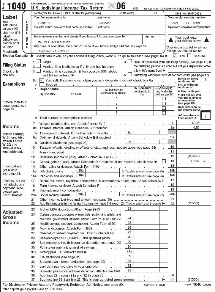 Form 1040, page 1