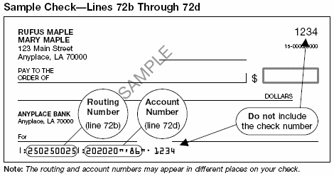 Sample Check--Lines 72b Through 72d