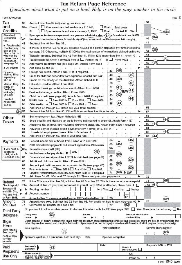 Page 2 of illustrated Form 1040